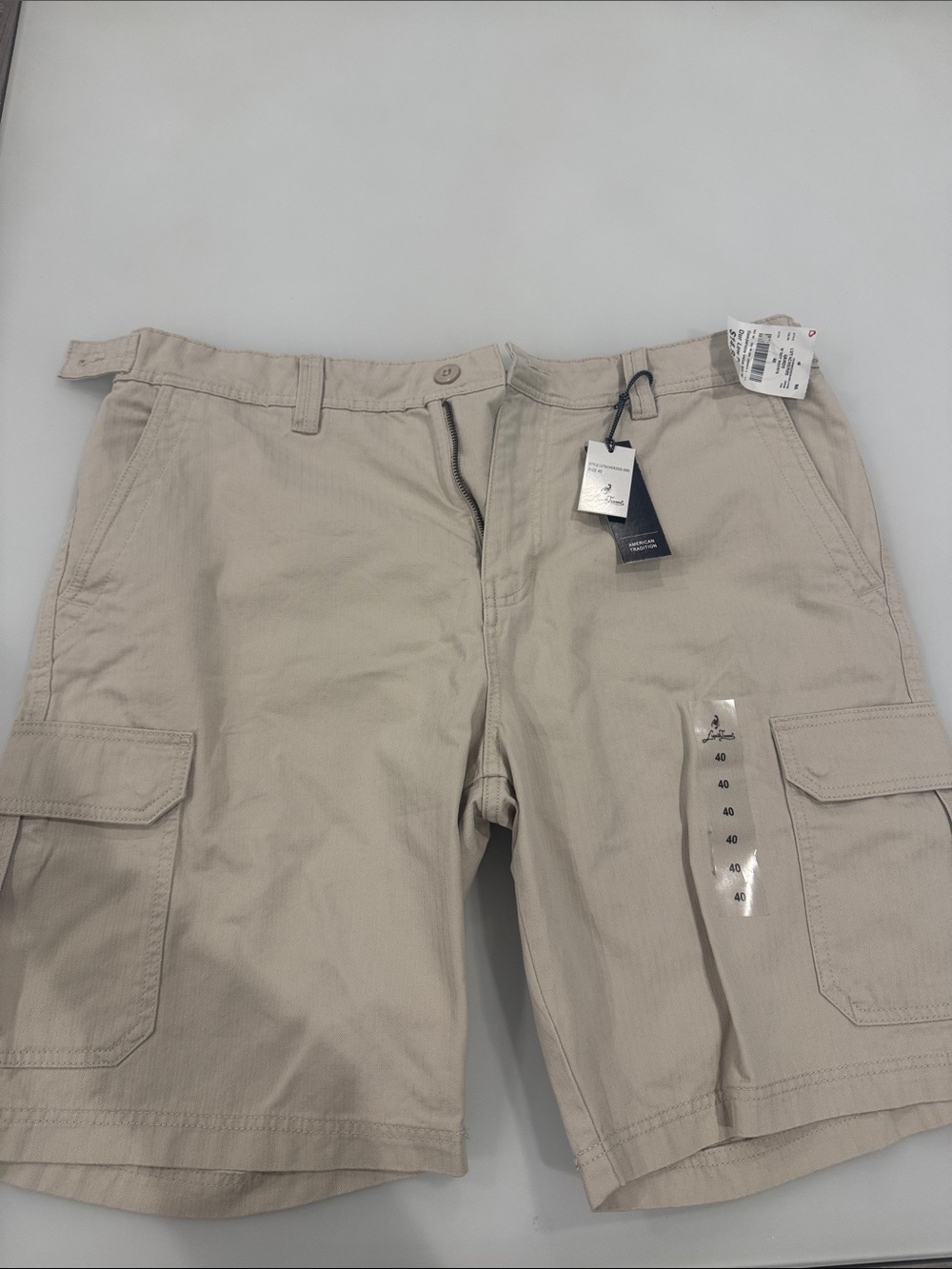 Men's Cargo Shorts in Light Beige - Classic Utility Style